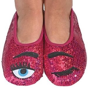 Dark Pink Snoozies Womens Eye Candy Slipper Socks
